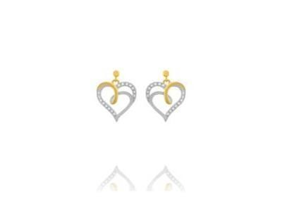 ANIA - Boucles d'Oreilles Coeur Argent Bicolore Zircon Jourdan -  AJF170152E - Réf. AJF170152E