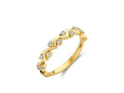 Bague Alliance Diamant Or Jaune 750 - 065684-A - Réf. 065684-A