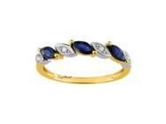 Bague Alliance Saphir Diamant Or Bicolore 750 - MBA10BSB4 - Réf. MBA10BSB4