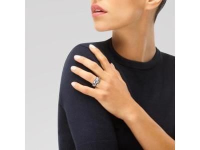 Bague Aztec Una Storia Argent Laque Bleu Blanc Zircon BG121186 - Réf. BG121186