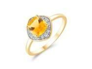 Bague Citrine Coussin Or Jaune 750  - CR77726DRHCT - Réf. CR77726DRHCT