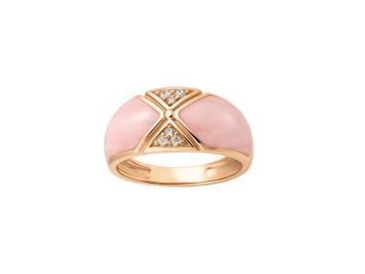 Bague Clozeau Astra Or Rose 750 Résine Rose Diamants - C2F694RPIDI - Réf. C2F694RPIDI