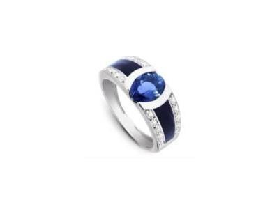 Bague Clozeau Etnaa Or Gris 750 Iolite Diamant - C2F658GBPODI - Réf. C2F658GBPODI