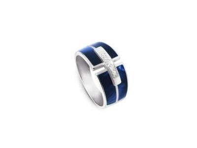 Bague Clozeau Or Gris 750 Diamant Bleu Prusse - C2F436GBPDI - Réf. C2F436GBPDI