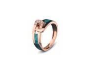 Bague Clozeau Or Rose 750 Diamant Résine Nacrée Vert Bronze - C2F637RVBDI - Réf. C2F637RVBDI