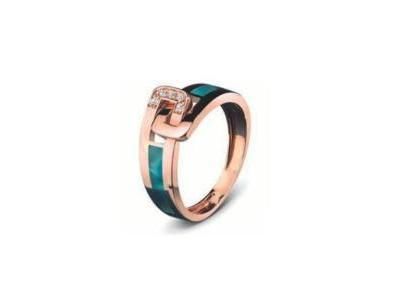 Bague Clozeau Or Rose 750 Diamant Résine Nacrée Vert Bronze - C2F637RVBDI - Réf. C2F637RVBDI