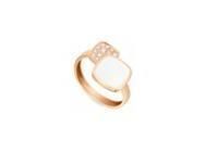 Bague Clozeau Or Rose 750 Résine Blanche et Diamants - C2F751RWNDI - Réf. C2F751RWNDI