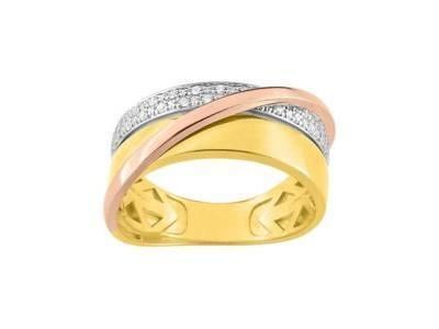 Bague Diamants Naturels Or Tricolore 750 Rose, Gris et Jaune - RXB28TB4 - Réf. RXB28TB4