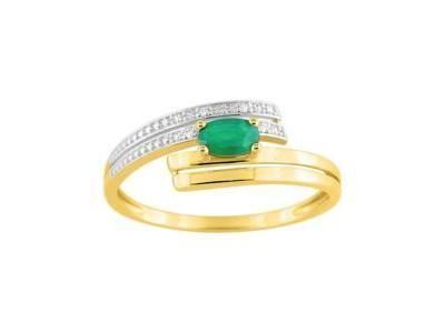 Bague Emeraude Diamant Or Jaune 750 Et Rhodiage - 1.4102.E3 - Réf. 1.4102.E3