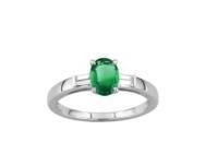 Bague Emeraude Diamant Trapèze Or Gris 750  - Réf. 7VG024GEB