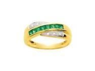 Bague Emeraudes Carrées Diamant Or 750 Bicolore 1.4095.E3 - Réf. 1.4095.E3
