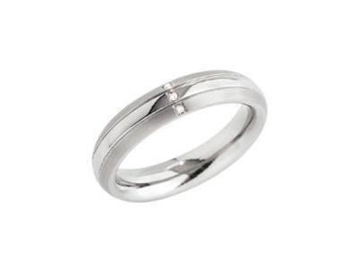 Bague Femme Titane Mat Poli Trilogie Diamant Boccia 0131-03 - Réf. 0131 03