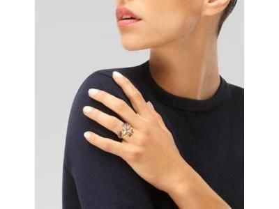 Bague Ginkgo Argent Laqué Zircon Una Storia - BG226 - Réf. BG226