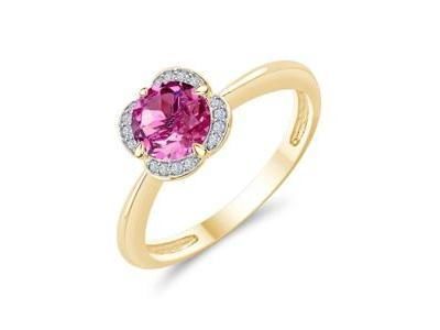 Bague Kalista Topaze Rose Diamant Or Jaune 750 - CR79695DTP - Réf. CR79695DTP