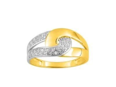 Bague Lien Croisée Diamant Or Bicolore 375 - 09ZJ95BB4 - Réf. 09ZJ95BB4