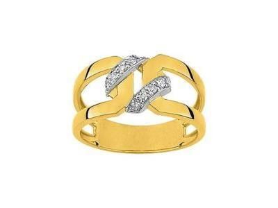 Bague Or 750 Bicolore Pavage Diamants Naturels - RWB05BB4 - Réf. RWB05BB4