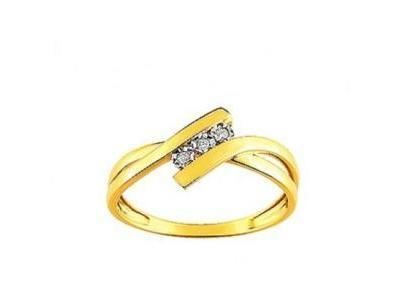 Bague Or Jaune 750 Trilogie Diamants - PC060XB4 - Réf. PC060XB4
