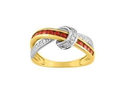 Bague Rubis Diamant Noeud Or Bicolore 750 - MX029BRB5 - Réf. MX029BRB5