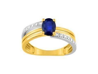 Bague Saphir Diamant Or 750 Bicolore MZB15BSB4 - Réf. MZB15BSB4
