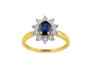 Bague Saphir Entourage Diamant Or Bicolore 750 - KK003BSB4 - Réf. KK003BSB4