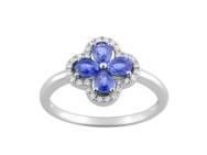 Bague Saphirs Ceylan Diamant Or Gris 750  - Réf. 1.6029.S1