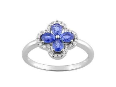 Bague Saphirs Ceylan Diamant Or Gris 750  - Réf. 1.6029.S1