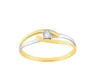 Bague Solitaire Diamant Pastillé Serti Griffe Or Bicolore 375 - 09ZT43BB4 - Réf. 09ZT43BB4