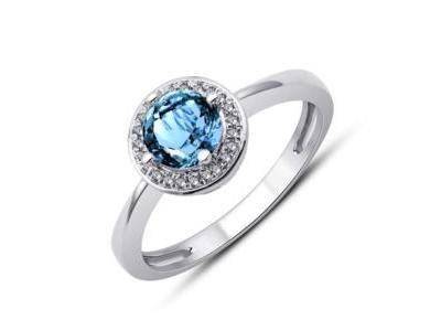 Bague Topaze Blue Sky Diamant Or Gris 750 - CR63336DWTS - Réf. CR63336DWTS