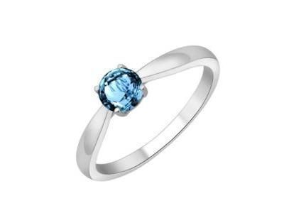 Bague Topaze Sky Blue Ronde Or Gris 750 - CR72617WTS - Réf. CR72617WTS