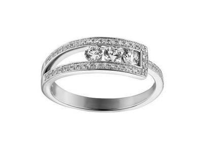 Bague Trilogie Diamant 0.51 Carat Or Gris 750 - K03118 - Réf. K03118