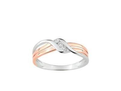 Bague Trilogie Diamant Or 750 Gris Et Rose - PZB40CB4 - Réf. PZB40CB4