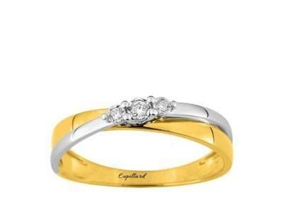 Bague Trilogie Diamant Or Gris Et Jaune 750 - PZB46XB4 - Réf. PZB46XB4