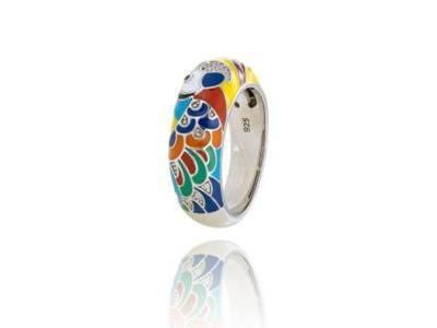 Bague Una Storia Lovebird Argent Perroquet Laqué BG121212 - Réf. BG121212