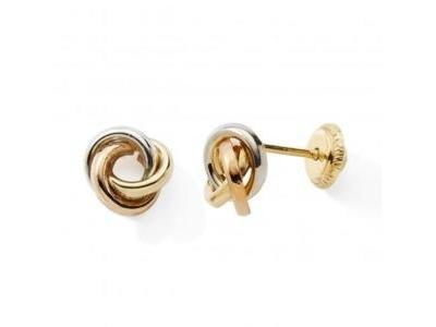 Boucles d'Oreilles 3 Anneaux 3 Ors 375 Fermoir Vis N11072V - Réf. N11072V
