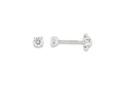 Boucles d'Oreilles à Vis Or Gris Rhodié 750 Zircon - IK218GZ - Réf. IK218GZ