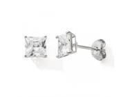 Boucles d'Oreilles Argent 925 Zircons Carrés 6x6 mm - C1261 - Réf. C1261