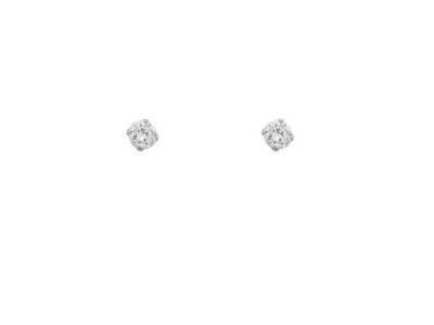 Boucles d'Oreilles Argent Rhodié 925 Zircon 3 MM - C1256 - Réf. C1256