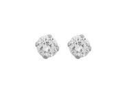 Boucles d'Oreilles Argent Rhodié 925 Zircon 7 MM - C1260 - Réf. C1260