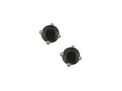 Boucles d'Oreilles Argent Rhodié 925 Zircon Noir 5 MM - C2454 - Réf. C2454