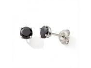 Boucles d'Oreilles Argent Rhodié 925 Zircon Noir 5 MM - C2454 - Réf. C2454