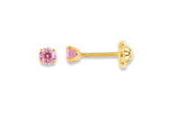 Boucles d'Oreilles Bébé A Vis Zirconium Rose Or Jaune 750 - IK218JZRO - Réf. IK218JZRO