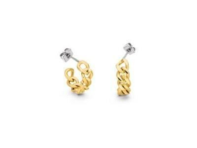 Boucles d’Oreilles Boccia Anneaux Entrelacés en Titane Doré - 05109-02 - Réf. 05109 02