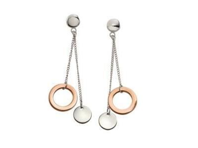 Boucles d'Oreilles Boccia Titane Plaqué Or Rosé Pendantes 05042-02 - Réf. 05042 02