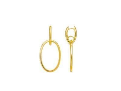 Boucles d’Oreilles Caplain Ovale en Or Jaune 750 - XLFR9117 - Réf. XLFR9117