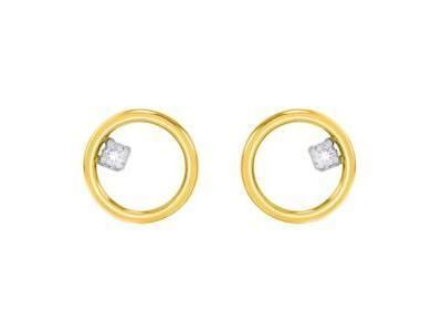 Boucles d'Oreilles Cercle Diamant Or Jaune 375 Scarlett Ballet BE1218CNJ - Réf. BE1218CNJ00