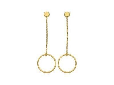 Boucles d'Oreilles Cercle Pendantes Or Jaune 750 - A42916 - Réf. A42916