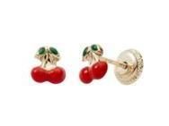 Boucles d'Oreilles Cerise Or Jaune 750 Fermoir A Vis - 6603V - Réf. 6603V