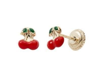 Boucles d'Oreilles Cerise Or Jaune 750 Fermoir A Vis - 6603V - Réf. 6603V