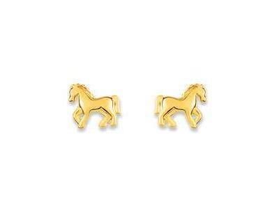 Boucles d'Oreilles Cheval Or Jaune 375 A Vis 29AM70J - Réf. 29AM70J