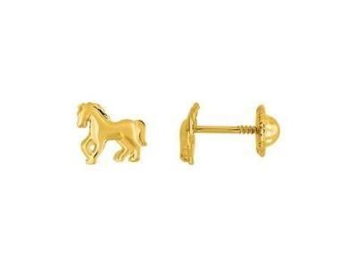 Boucles d'Oreilles Cheval Or Jaune 375 A Vis 29AM70J - Réf. 29AM70J